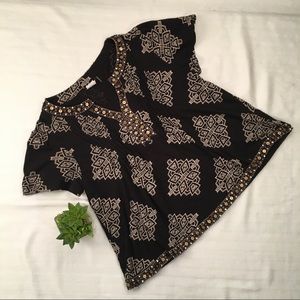 Anthropologie Akemi + Kin Black Beaded Top